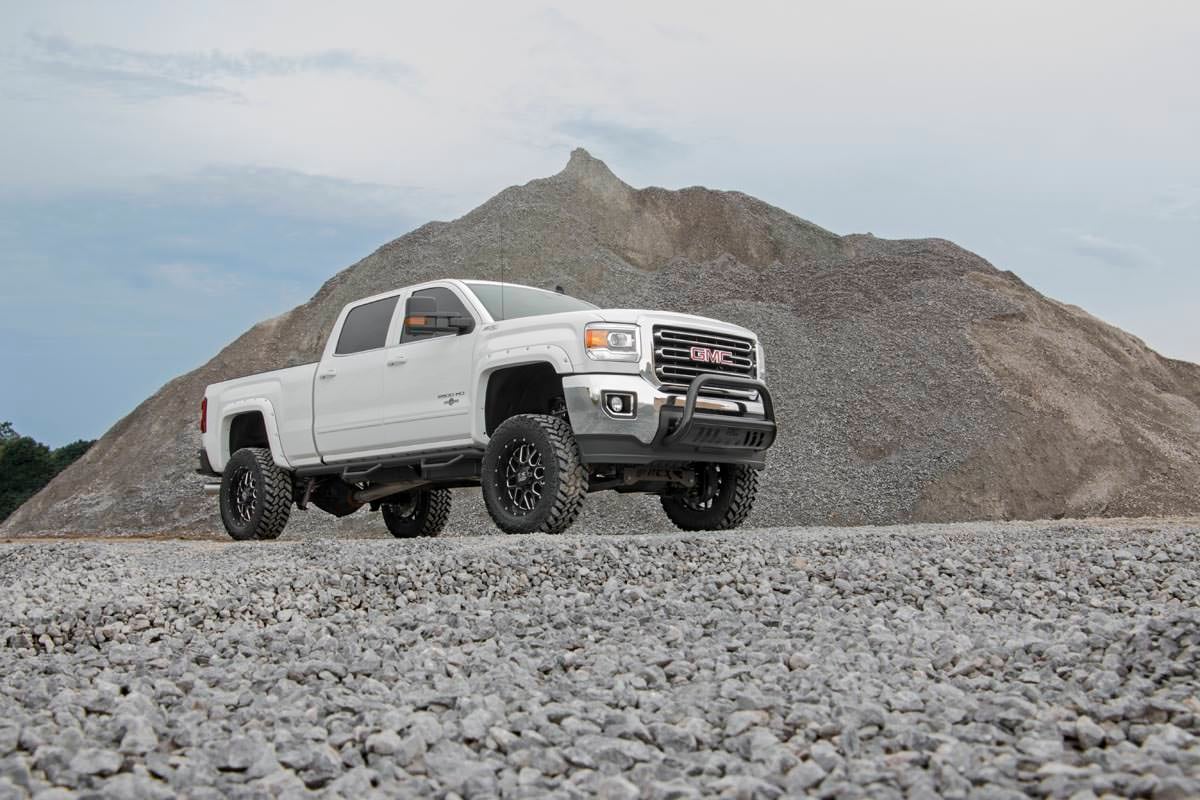 GMC Sierra 3500 HD Suspension Lift Kit - Rough Country - 5 Inch Lift Kit | NTD | V2 - Hammer Black - '11-'19